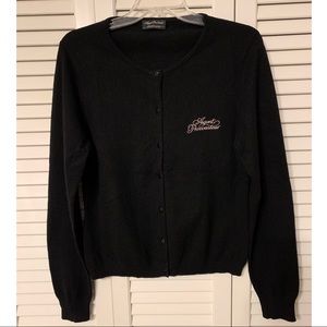 Agent Provocateur Uniform Black Cotton Cashmere Silk Cardigan Size L